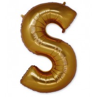 Фольгированная Буква S золото (102 см)